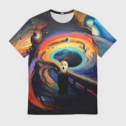 Футболка мужская Крик в космосе, цвет: 3D-принт