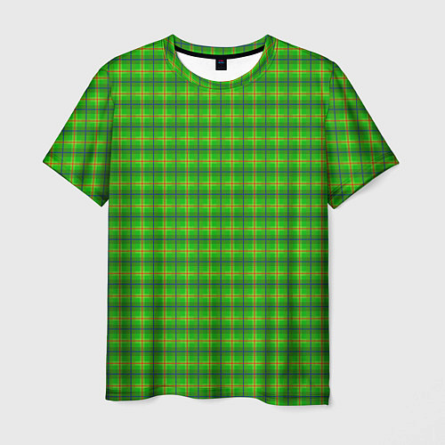 Мужская футболка Шотландка зеленая крупная / 3D-принт – фото 1