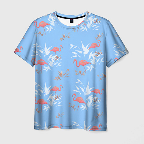 Мужская футболка Паттерн с фламинго / 3D-принт – фото 1