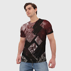 Футболка мужская Красные и чёрные полосы, цвет: 3D-принт — фото 2