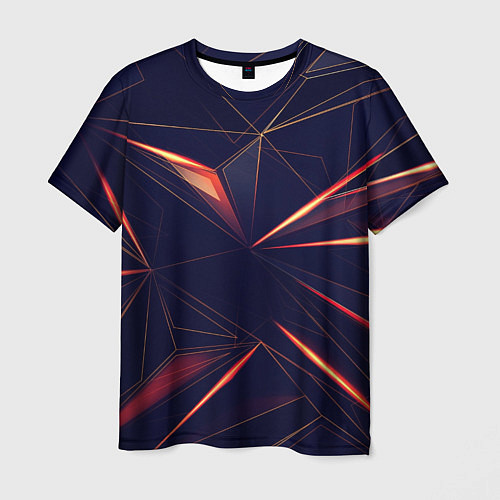 Мужская футболка Темная абстракция треугольники / 3D-принт – фото 1