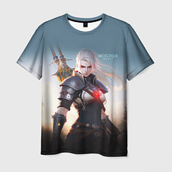 Футболка мужская The Witcher girl art, цвет: 3D-принт