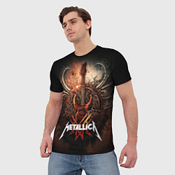 Футболка мужская Metallica гитара и логотип, цвет: 3D-принт — фото 2