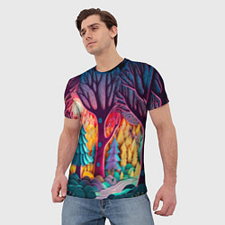 Футболка мужская Сказочный лес на закате солнца, цвет: 3D-принт — фото 2