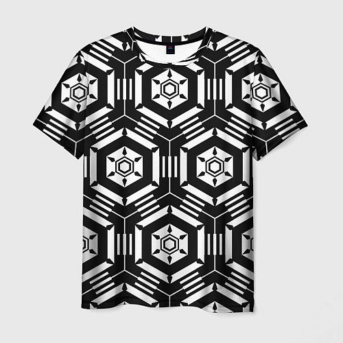 Мужская футболка Абстрактный геометрический узор на тему техники / 3D-принт – фото 1