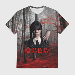 Футболка мужская Уэнсдэй лес, цвет: 3D-принт