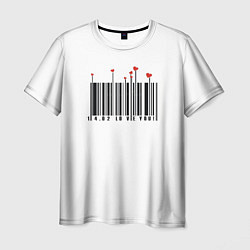 Футболка мужская Barcode love you, цвет: 3D-принт