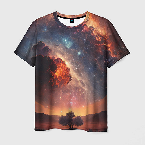 Мужская футболка Космос и звезды в закатном небе / 3D-принт – фото 1