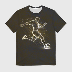 Футболка мужская Футболист с мячом в сетке, цвет: 3D-принт