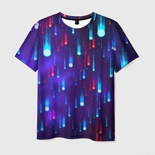 Мужская футболка Neon rain / 3D-принт – фото 1
