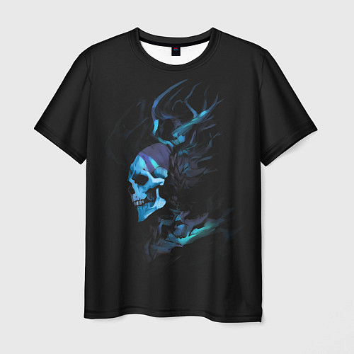 Мужская футболка Blue skeleton with horns / 3D-принт – фото 1
