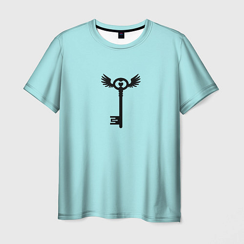 Мужская футболка Ключик к замочку голубой / 3D-принт – фото 1