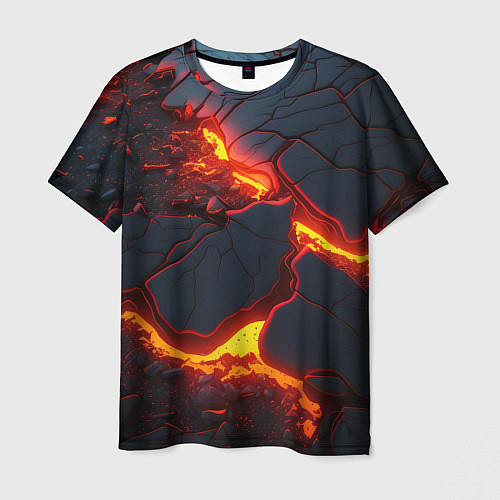Мужская футболка Красивая неоновая лава / 3D-принт – фото 1