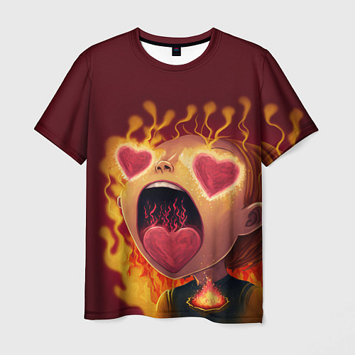 Мужская футболка Сгорая от любви / 3D-принт – фото 1