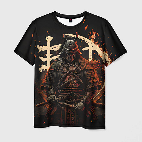Мужская футболка Самурай и иероглифы / 3D-принт – фото 1