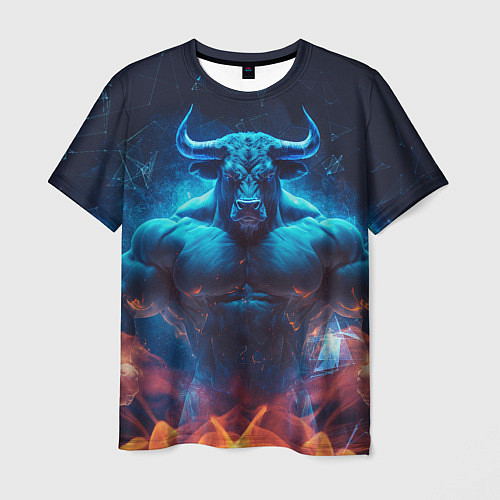 Мужская футболка Накаченный бык / 3D-принт – фото 1