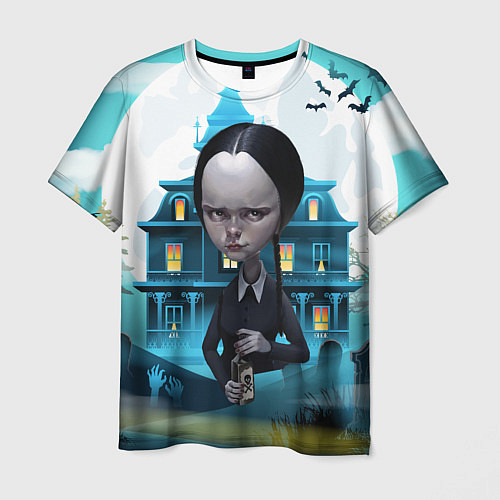 Мужская футболка Семейка Аддамс - старый замок / 3D-принт – фото 1