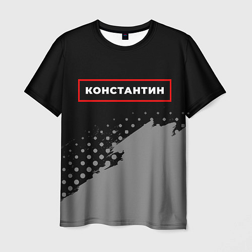 Мужская футболка Константин - в красной рамке на темном / 3D-принт – фото 1