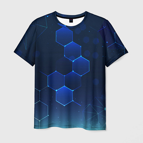 Мужская футболка Абстрактная сетка / 3D-принт – фото 1
