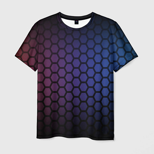 Мужская футболка Abstract hexagon fon / 3D-принт – фото 1