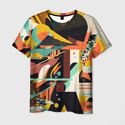 Мужская футболка Авангардная геометрическая композиция / 3D-принт – фото 1
