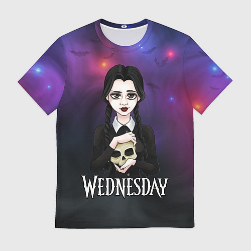 Мужская футболка Фан-арт на Уэнсдэй с черепом / 3D-принт – фото 1