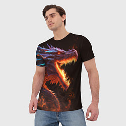 Футболка мужская Огненный дракон, цвет: 3D-принт — фото 2