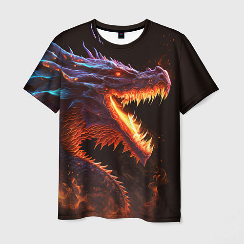 Мужская футболка Огненный дракон / 3D-принт – фото 1