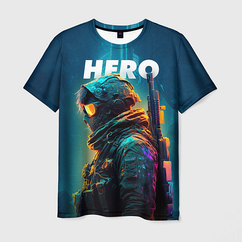 Мужская футболка Герой в стиле киберпанк / 3D-принт – фото 1