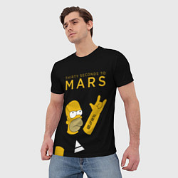 Футболка мужская 30 Seconds to Mars Гомер Симпсон рокер, цвет: 3D-принт — фото 2