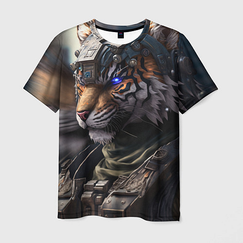 Мужская футболка Battle Tiger / 3D-принт – фото 1