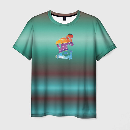 Мужская футболка Диджей в градиенте / 3D-принт – фото 1