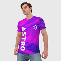 Футболка мужская Astro neon grunge, цвет: 3D-принт — фото 2