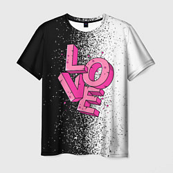 Футболка мужская Love - розовый, цвет: 3D-принт
