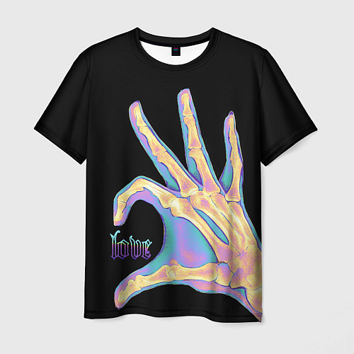 Мужская футболка Сердечко правой рукой - неоновый рентген / 3D-принт – фото 1