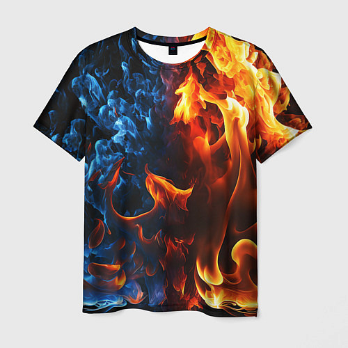 Мужская футболка Битва огней - два пламени / 3D-принт – фото 1