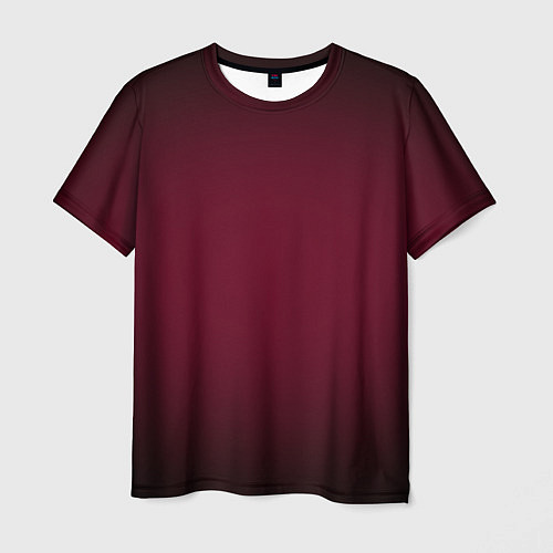 Мужская футболка Марсала темная, градиент / 3D-принт – фото 1