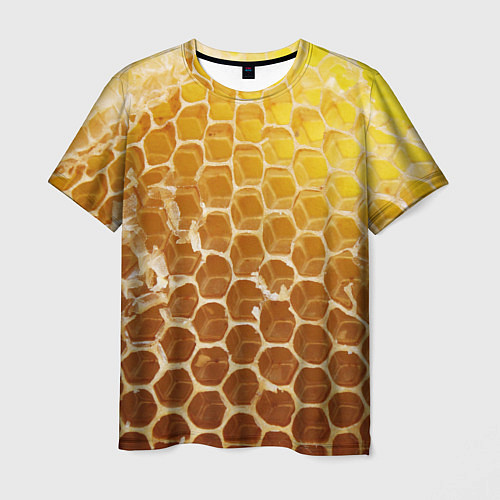 Мужская футболка Текстура - соты улья / 3D-принт – фото 1