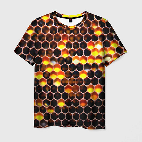 Мужская футболка Медовые пчелиные соты / 3D-принт – фото 1