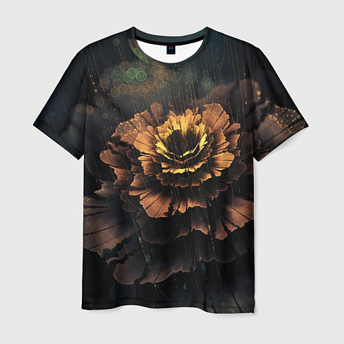 Мужская футболка Midjourney цветок под дождем / 3D-принт – фото 1