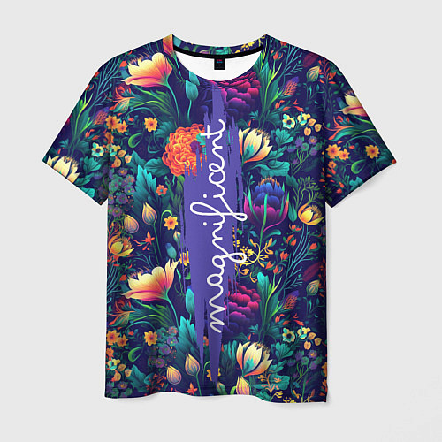 Мужская футболка Magnificent Великолепная цветы / 3D-принт – фото 1