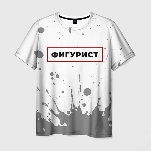 Мужская футболка Фигурист в рамке красного цвета / 3D-принт – фото 1