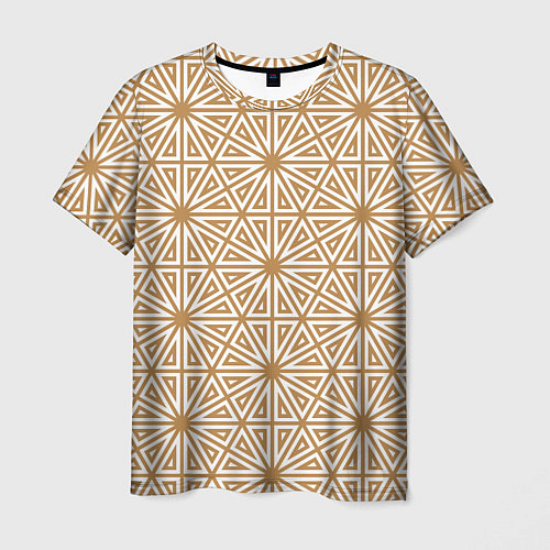Мужская футболка Абстрактный лучевой золотистый паттерн / 3D-принт – фото 1