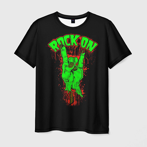 Мужская футболка Rock on zombie / 3D-принт – фото 1