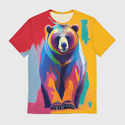 Футболка мужская Медведь красочный, цвет: 3D-принт