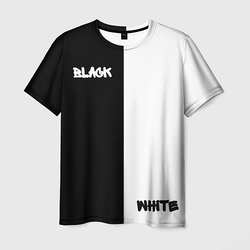 Мужская футболка Black - white / 3D-принт – фото 1