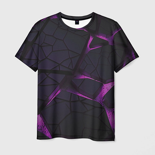 Мужская футболка Фиолетовые неоновые плиты / 3D-принт – фото 1