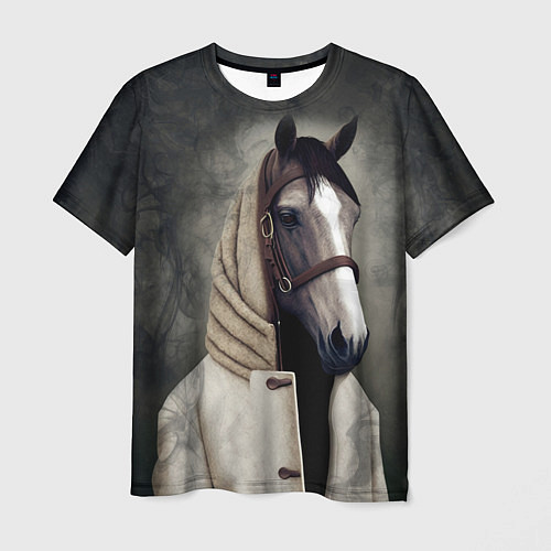 Мужская футболка Конь в пальто в прямом смысле / 3D-принт – фото 1