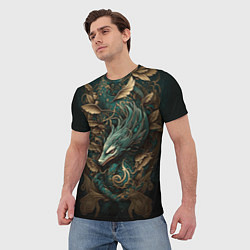 Футболка мужская Изумрудный Дракон Irezumi, цвет: 3D-принт — фото 2