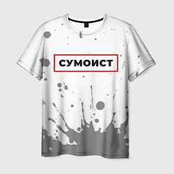 Футболка мужская Сумоист в рамке красного цвета, цвет: 3D-принт